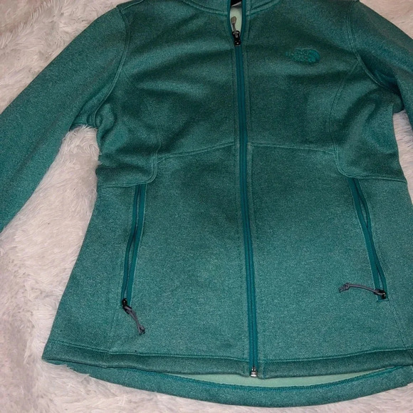 Women’s North Face Zip Up Jacket Blue with Fleece Lining size Medium Base Layer - Picture 4 of 7